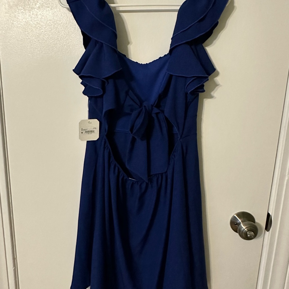 Altar’d State Navy Blue Ruffle Dress - Picture 2 of 3